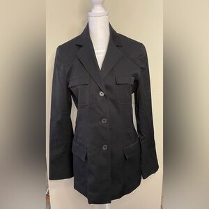 AK Anne Klein Jacket Blazer 3 Button Closure Black Size 6